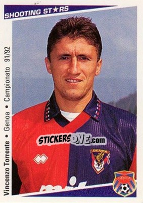 Sticker Vincenzo Torrente - Shooting Stars Calcio 1991-1992 n. 100 - Merlin