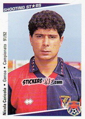 Figurina Nicola Caricola - Shooting Stars Calcio 1991-1992 - Merlin