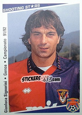 Figurina Gianluca Signorini - Shooting Stars Calcio 1991-1992 - Merlin