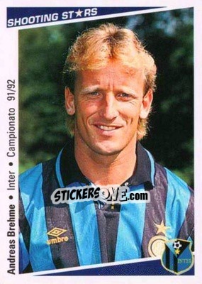 Sticker Andreas Brehme - Shooting Stars Calcio 1991-1992 - Merlin
