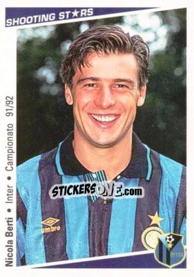 Cromo Nicola Berti - Shooting Stars Calcio 1991-1992 n. 116 - Merlin