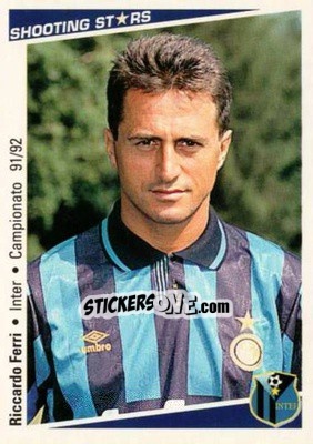 Sticker Riccardo Ferri - Shooting Stars Calcio 1991-1992 n. 117 - Merlin