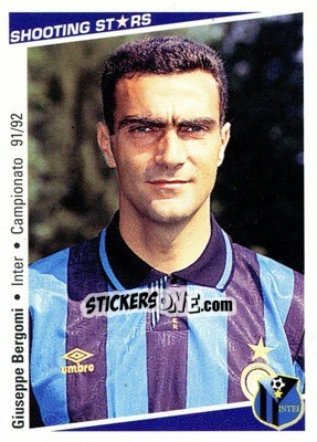 Sticker Giuseppe Bergomi - Shooting Stars Calcio 1991-1992 n. 118 - Merlin