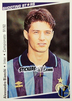 Sticker Alessandro Bianchi - Shooting Stars Calcio 1991-1992 n. 119 - Merlin