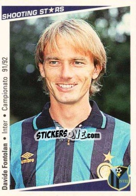 Sticker Davide Fontolan - Shooting Stars Calcio 1991-1992 n. 123 - Merlin