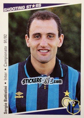 Sticker Sergio Battistini - Shooting Stars Calcio 1991-1992 - Merlin