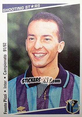 Sticker Fausto Pizzi - Shooting Stars Calcio 1991-1992 - Merlin