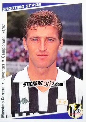 Sticker Massimo Carrera - Shooting Stars Calcio 1991-1992 - Merlin