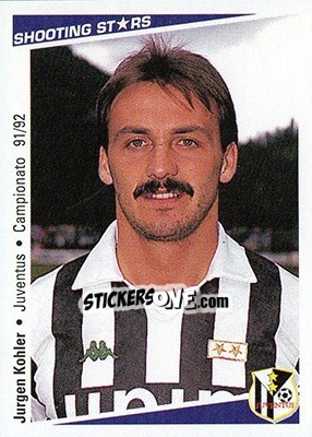 Figurina Jurgen Kohler - Shooting Stars Calcio 1991-1992 - Merlin
