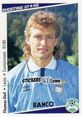 Cromo Thomas Doll - Shooting Stars Calcio 1991-1992 n. 148 - Merlin