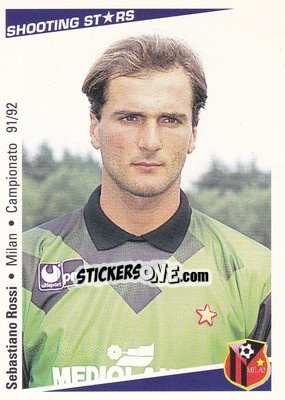 Figurina Sebastiano Rossi - Shooting Stars Calcio 1991-1992 - Merlin