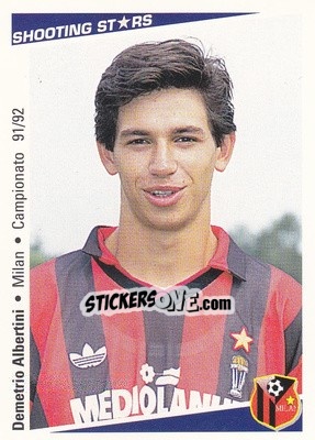 Figurina Demetrio Albertini - Shooting Stars Calcio 1991-1992 - Merlin