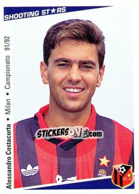 Figurina Alessandro Costacurta - Shooting Stars Calcio 1991-1992 - Merlin