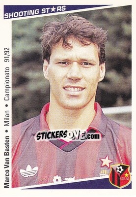 Sticker Marco Van Basten - Shooting Stars Calcio 1991-1992 n. 163 - Merlin