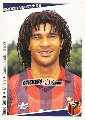 Sticker Ruud Gullit - Shooting Stars Calcio 1991-1992 n. 164 - Merlin
