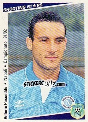 Figurina Vittorio Pusceddu - Shooting Stars Calcio 1991-1992 - Merlin