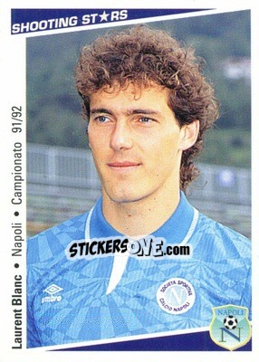 Cromo Laurent Blanc - Shooting Stars Calcio 1991-1992 - Merlin