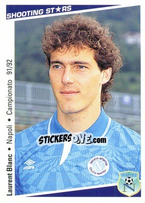 Sticker Laurent Blanc - Shooting Stars Calcio 1991-1992 n. 174 - Merlin