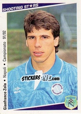 Cromo Gianfranco Zola - Shooting Stars Calcio 1991-1992 - Merlin