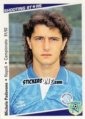 Sticker Michele Padovano - Shooting Stars Calcio 1991-1992 - Merlin