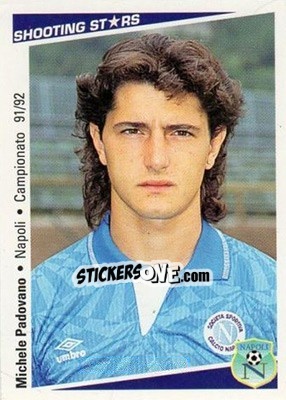 Sticker Michele Padovano - Shooting Stars Calcio 1991-1992 n. 179 - Merlin
