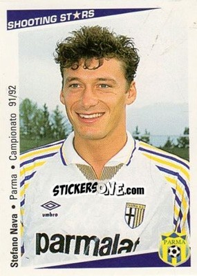 Figurina Stefano Nava - Shooting Stars Calcio 1991-1992 - Merlin