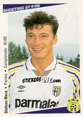 Sticker Stefano Nava - Shooting Stars Calcio 1991-1992 n. 184 - Merlin