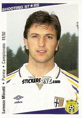 Sticker Lorenzo Minotti - Shooting Stars Calcio 1991-1992 n. 186 - Merlin