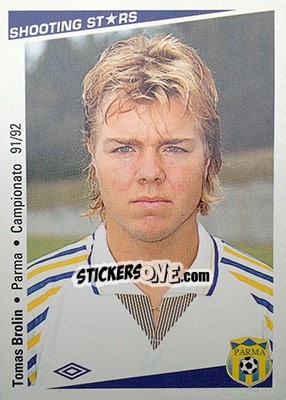 Cromo Tomas Brolin - Shooting Stars Calcio 1991-1992 - Merlin