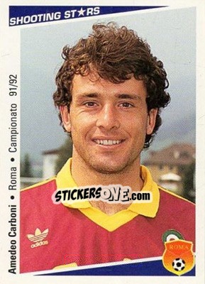 Figurina Amedeo Carboni - Shooting Stars Calcio 1991-1992 - Merlin