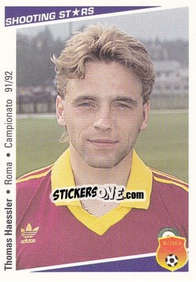 Sticker Thomas Hässler - Shooting Stars Calcio 1991-1992 - Merlin