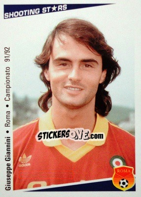 Figurina Giuseppe Giannini - Shooting Stars Calcio 1991-1992 - Merlin
