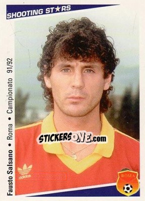 Figurina Fausto Salsano - Shooting Stars Calcio 1991-1992 - Merlin