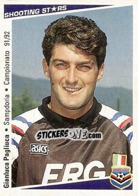 Cromo Gianluca Pagliuca - Shooting Stars Calcio 1991-1992 - Merlin
