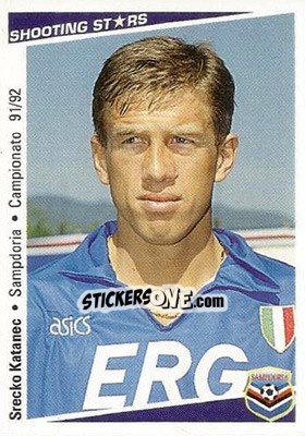 Sticker Srecko Katanec - Shooting Stars Calcio 1991-1992 - Merlin