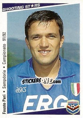 Figurina Fausto Pari - Shooting Stars Calcio 1991-1992 - Merlin