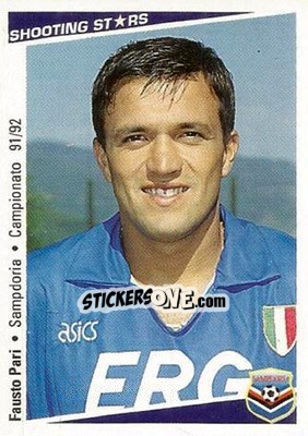 Sticker Fausto Pari - Shooting Stars Calcio 1991-1992 n. 214 - Merlin