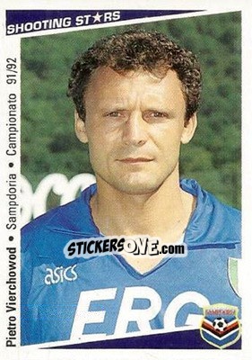 Figurina Pietro Vierchowod - Shooting Stars Calcio 1991-1992 - Merlin
