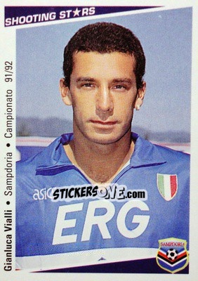 Figurina Gianluca Vialli - Shooting Stars Calcio 1991-1992 - Merlin