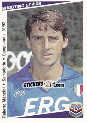 Sticker Roberto Mancini - Shooting Stars Calcio 1991-1992 - Merlin