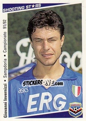 Figurina Giovanni Invernizzi - Shooting Stars Calcio 1991-1992 - Merlin