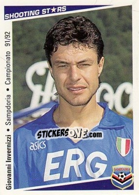 Figurina Giovanni Invernizzi - Shooting Stars Calcio 1991-1992 n. 222 - Merlin