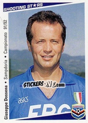 Sticker Giuseppe Dossena - Shooting Stars Calcio 1991-1992 n. 223 - Merlin