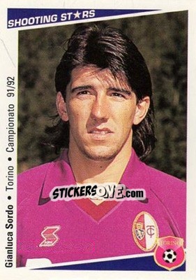 Figurina Gianluca Sordo - Shooting Stars Calcio 1991-1992 - Merlin