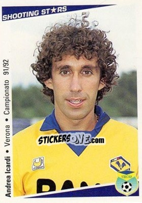 Sticker Andrea Icardi - Shooting Stars Calcio 1991-1992 - Merlin