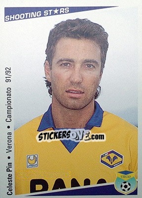 Cromo Celeste Pin - Shooting Stars Calcio 1991-1992 - Merlin