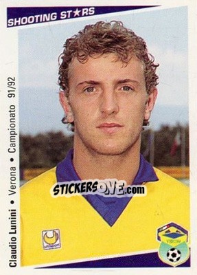 Figurina Claudio Lunini - Shooting Stars Calcio 1991-1992 - Merlin