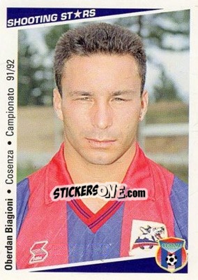 Sticker Oberdan Biagioni - Shooting Stars Calcio 1991-1992 - Merlin