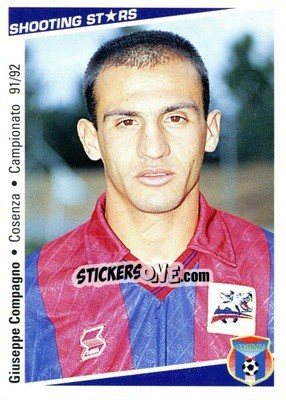Figurina Giuseppe Compagno - Shooting Stars Calcio 1991-1992 - Merlin