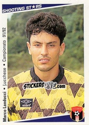 Figurina Marco Landucci - Shooting Stars Calcio 1991-1992 - Merlin
